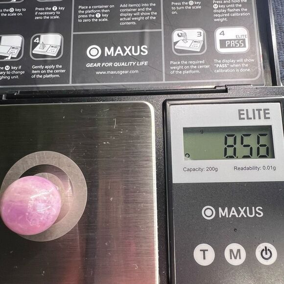 Kunzite Crystal Marble Sphere (7)‎ - Picture 9 of 9